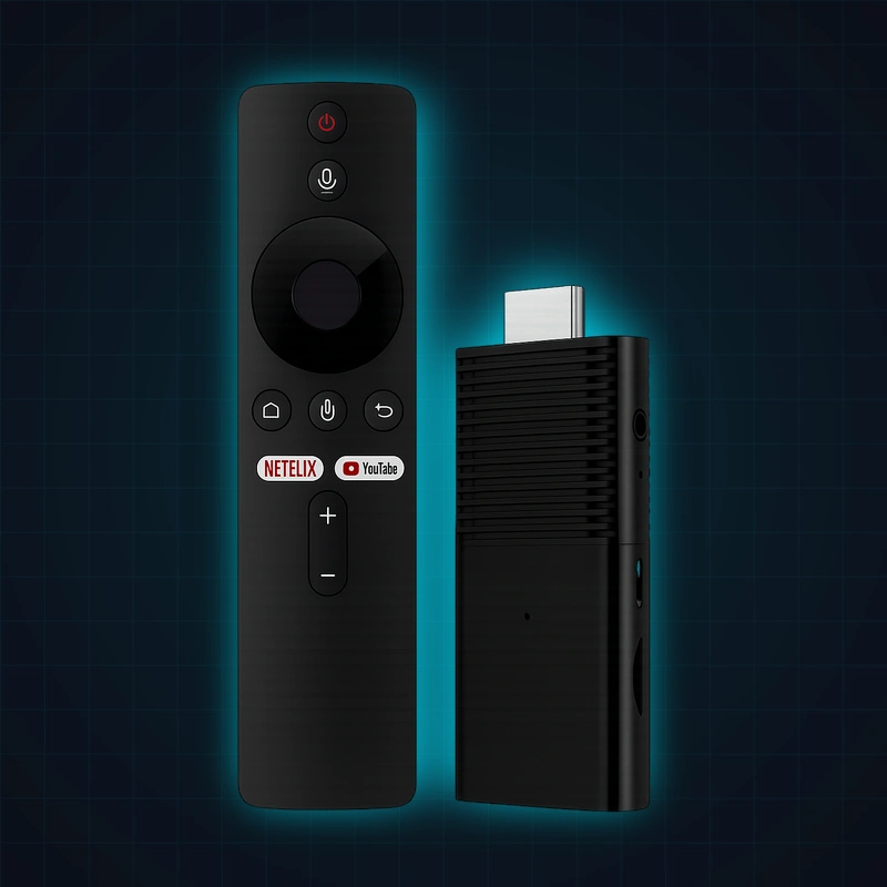 Flixy TV Stick portable HDMI streaming dongle with dedicated remote control